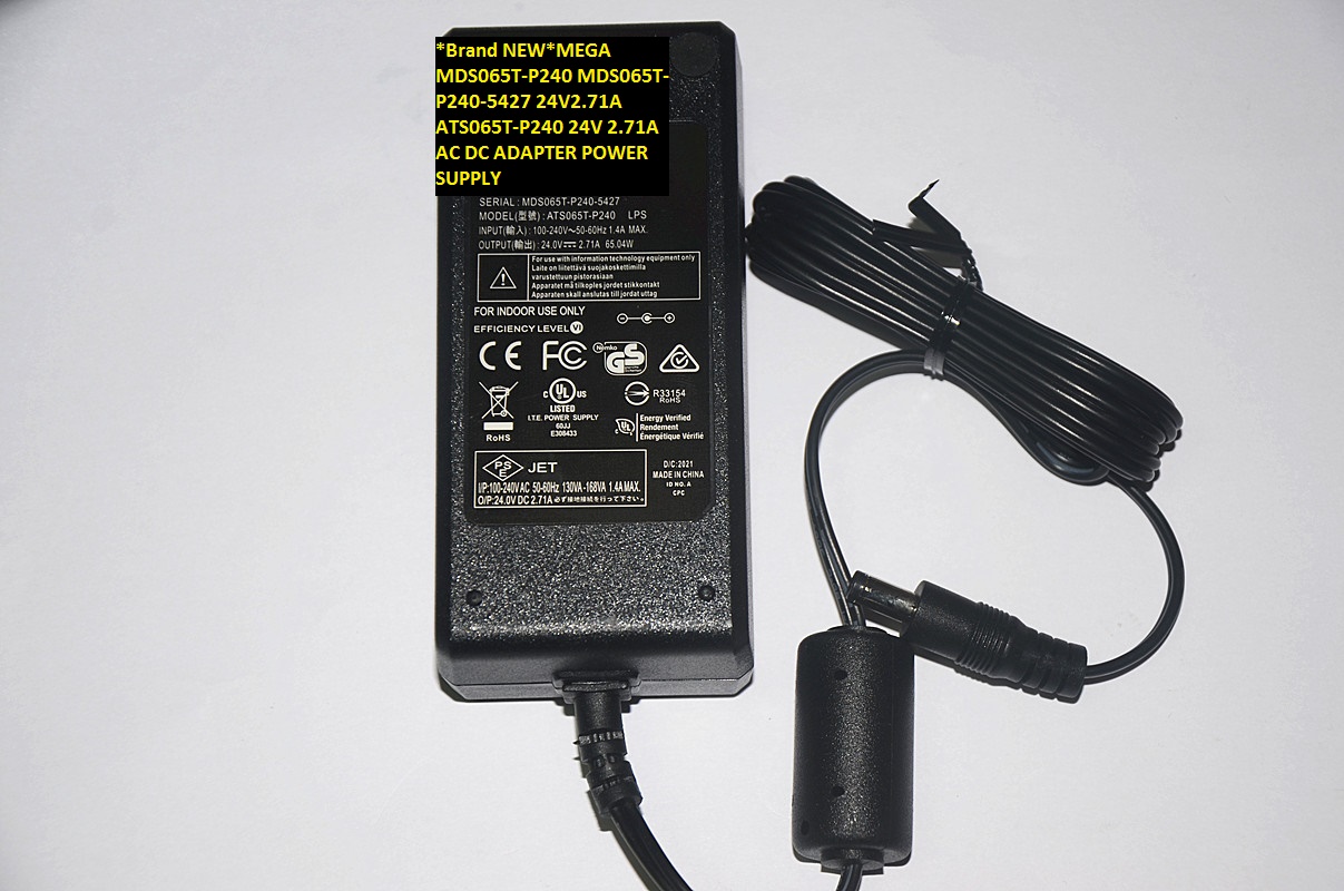 *Brand NEW*MDS065T-P240 MEGA MDS065T-P240-5427 24V2.71A ATS065T-P240 24V 2.71A AC DC ADAPTER POWER SUPPLY